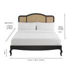Annecy Rattan Bed Frame - Cream - DUSK