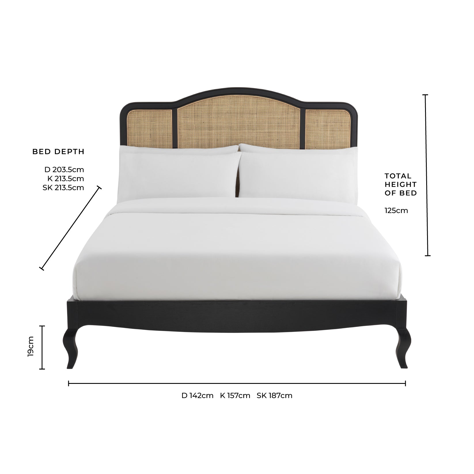 Annecy Rattan Bed Frame - Cream - DUSK