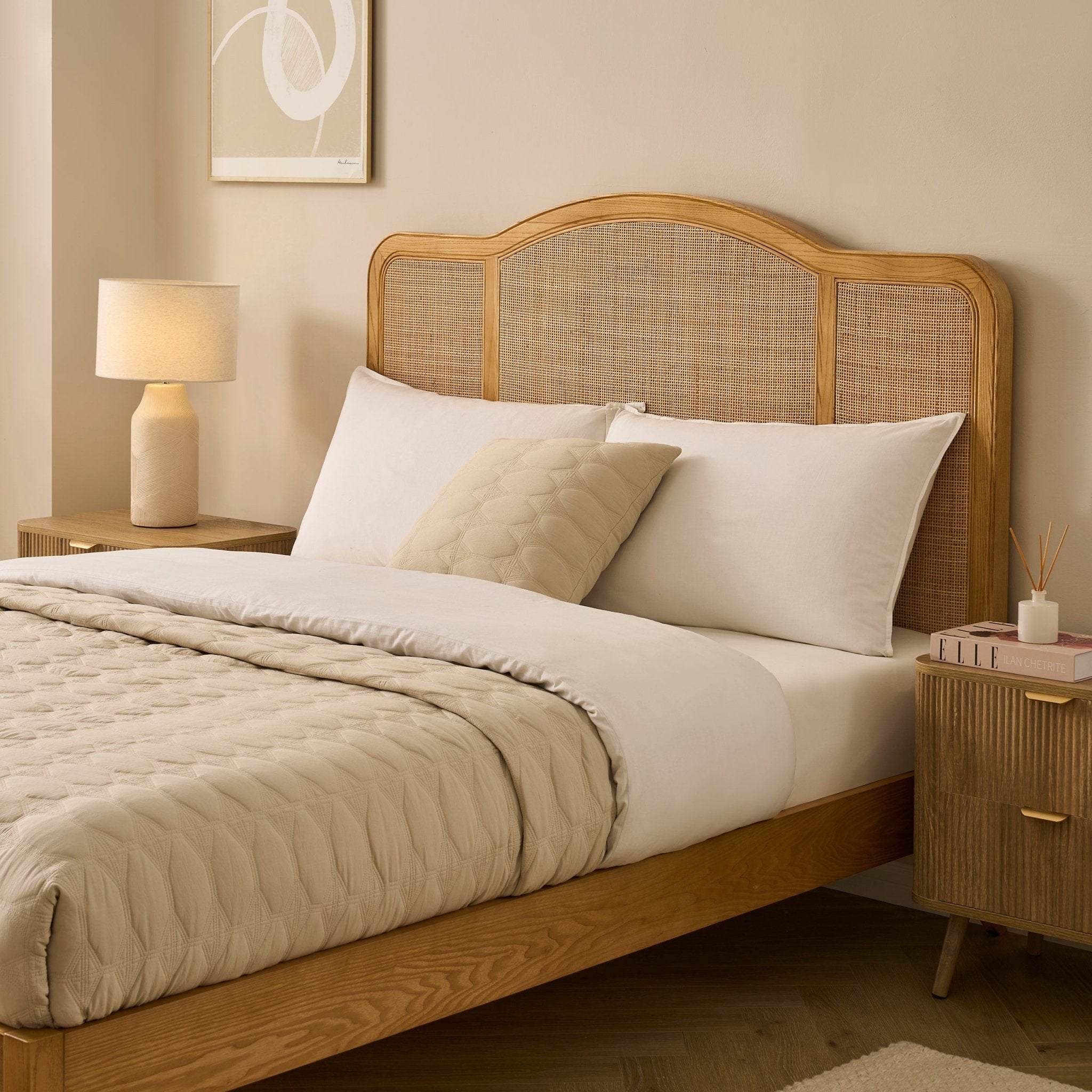 Annecy Rattan Bed Frame - Natural - DUSK