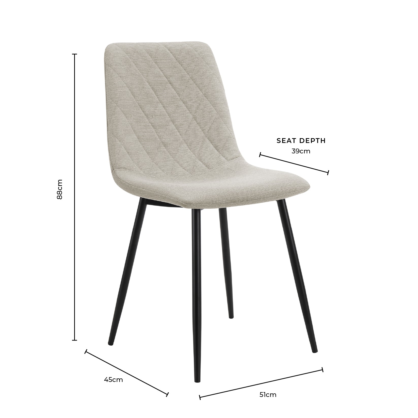 Annie Set Of 2 Dining Chairs - Velvet - Grey - DUSK