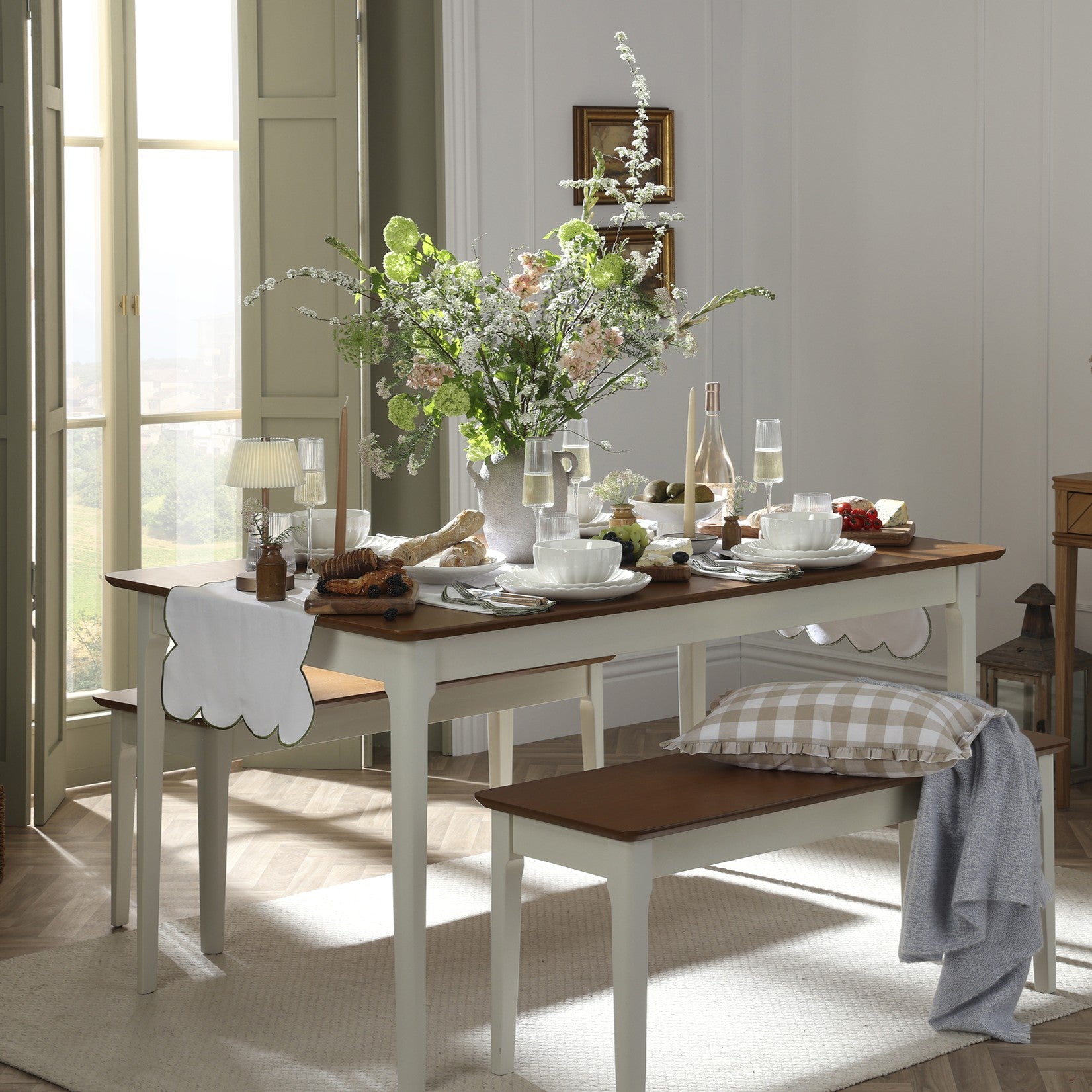 Anya 4 - 6 Seater Pine Wood Table - DUSK