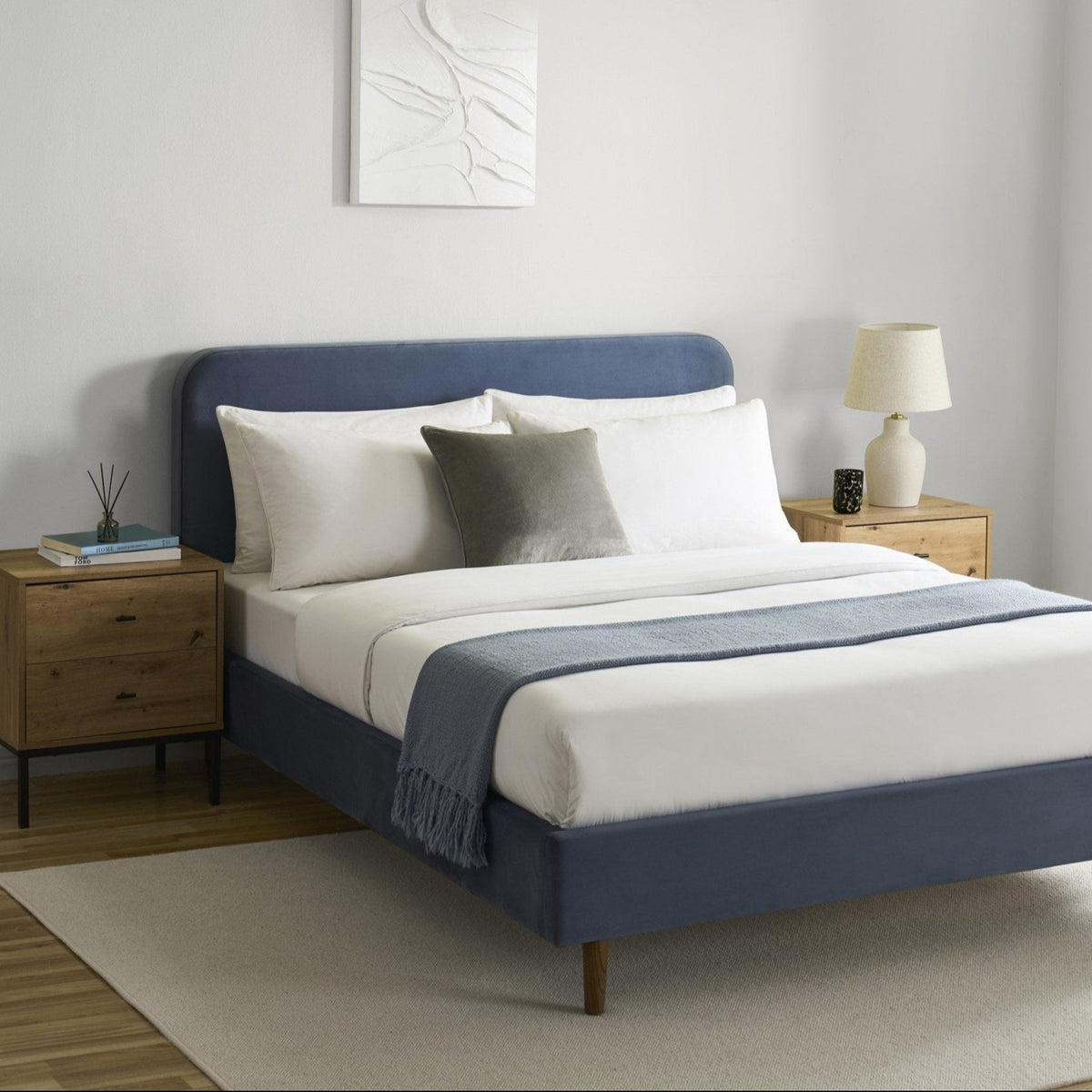 Ascot Bed Frame - Mid Blue - DUSK