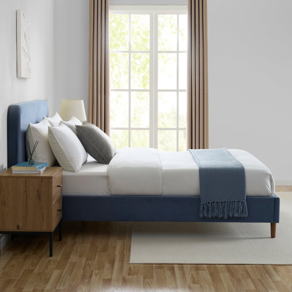 Ascot Bed Frame - Mid Blue - DUSK
