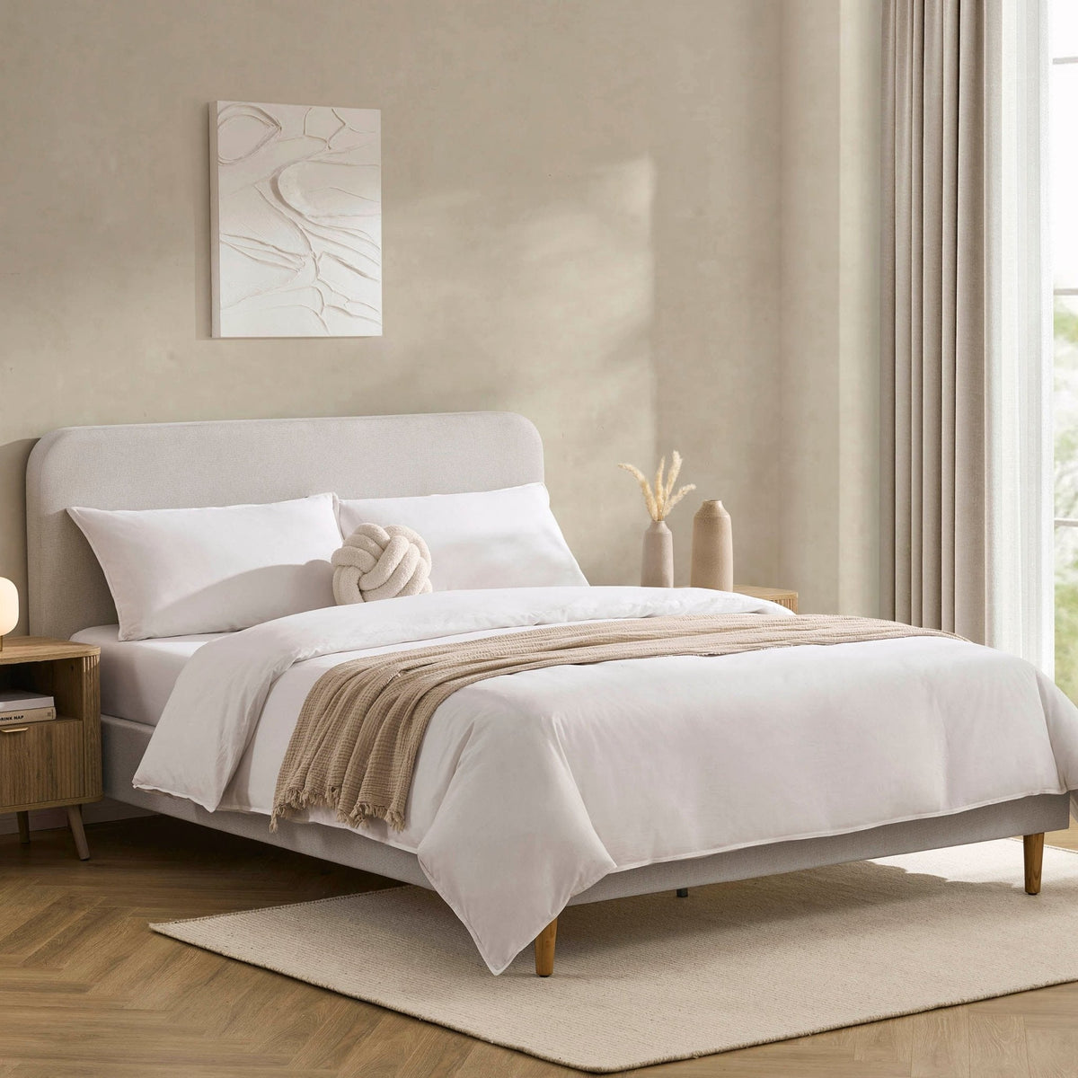 Ascot Bed Frame - Natural Stripe - DUSK