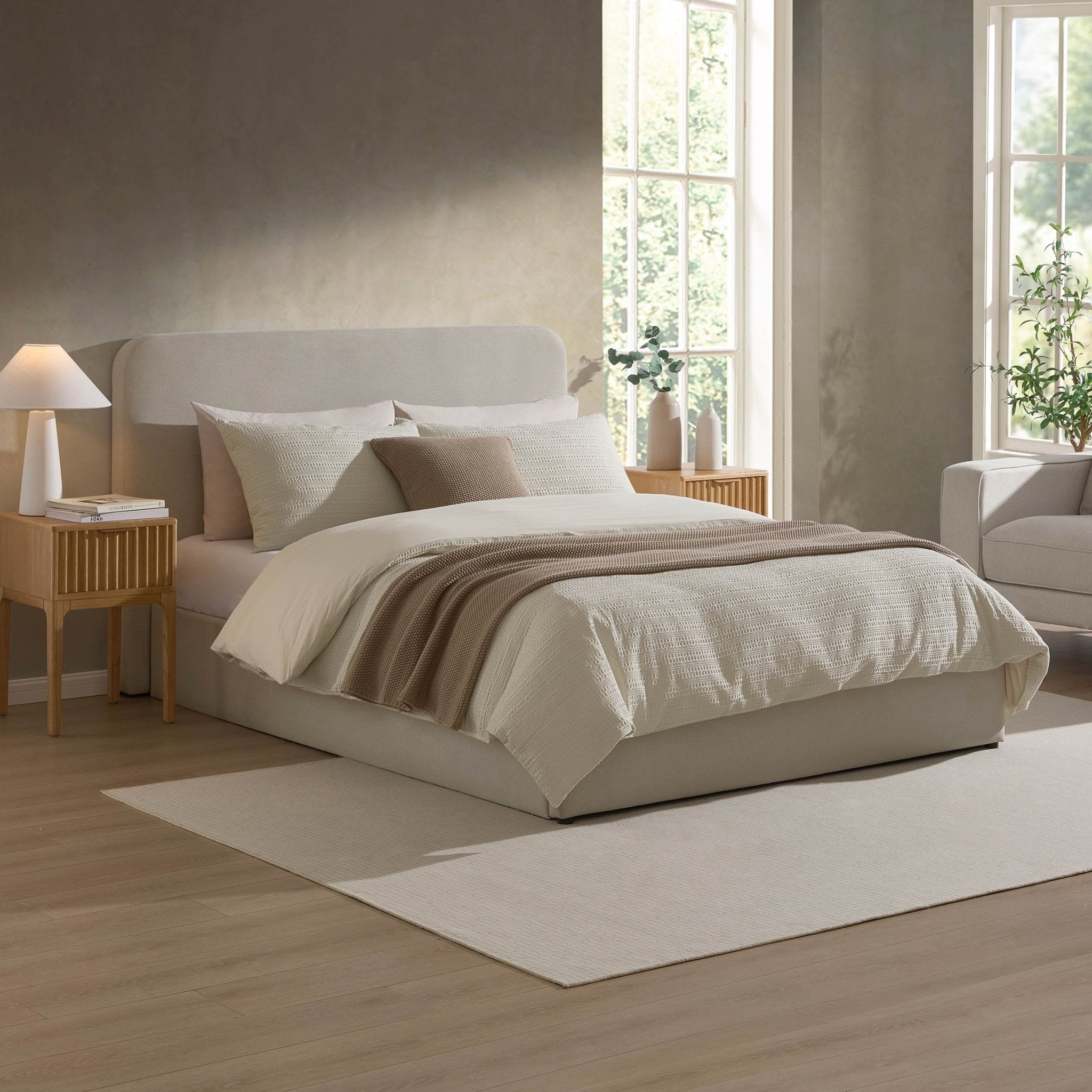 Ascot Ottoman Storage Bed - Natural - DUSK
