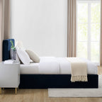 Ascot Ottoman Storage Bed - Navy - DUSK