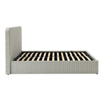 Ascot Ottoman Storage Bed - Sage Stripe - DUSK