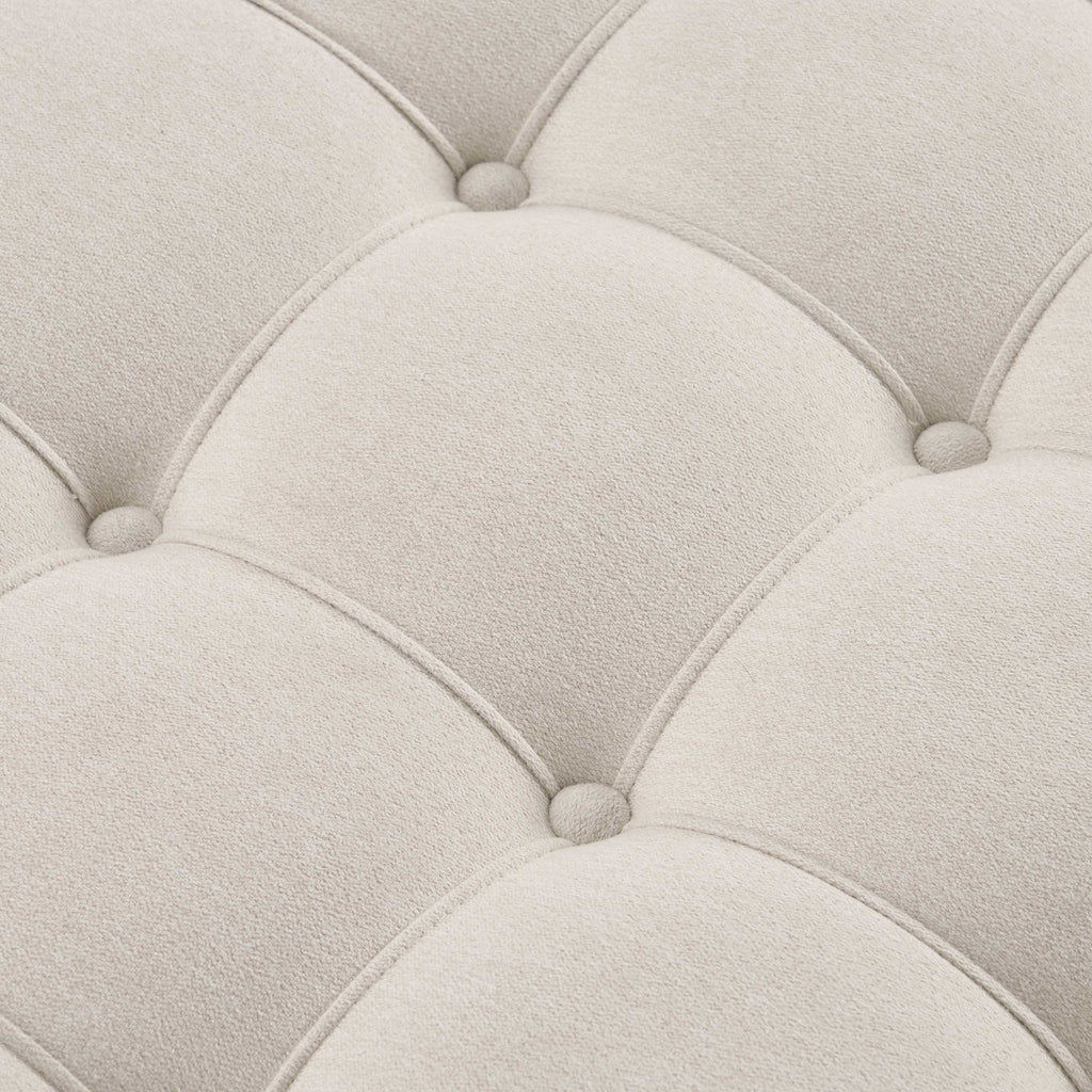 Aubrey Round Coffee Table Pouffe - Cream Linen - DUSK
