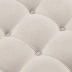 Aubrey Round Coffee Table Pouffe - Cream Linen - DUSK