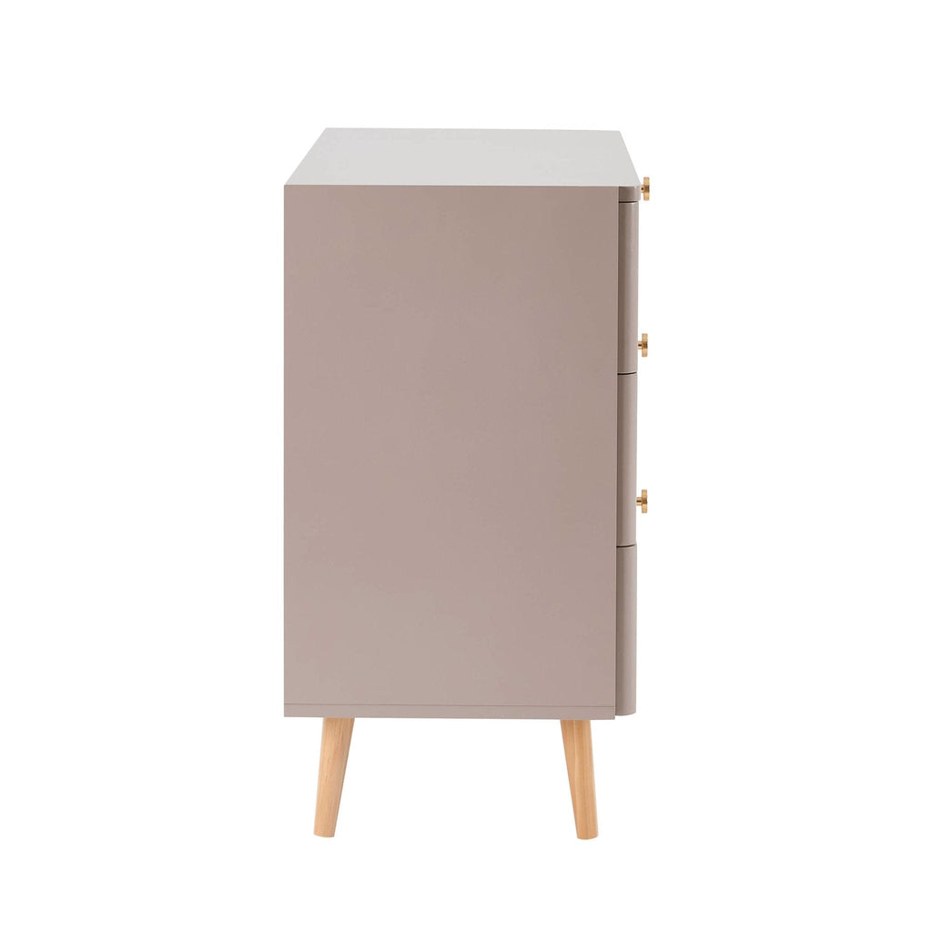 Aurelia 3 Drawer Chest - Taupe - DUSK