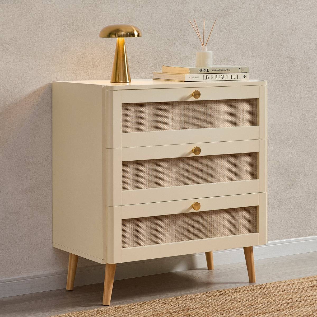 Aurelia 3 Drawer Chest - Vintage Cream - DUSK