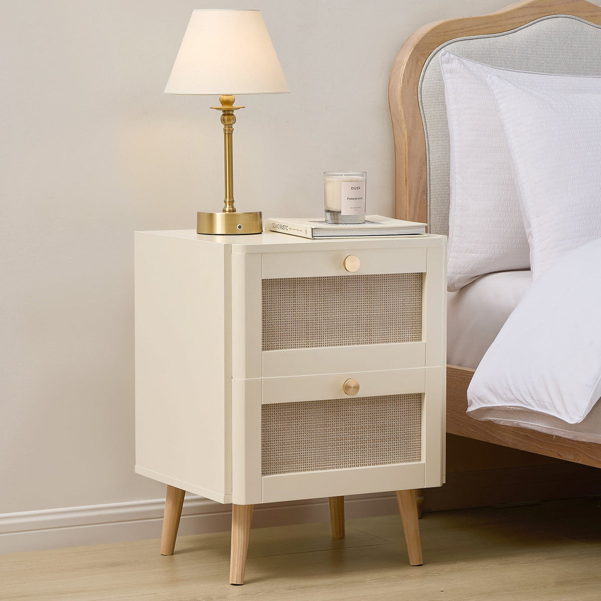 Aurelia Bedside Table - Vintage Cream - DUSK