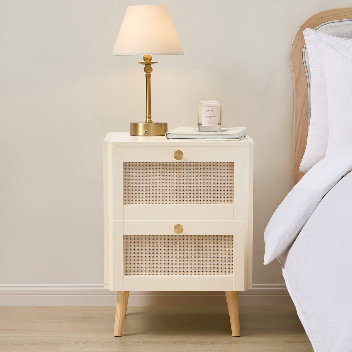 Aurelia Bedside Table - Vintage Cream - DUSK