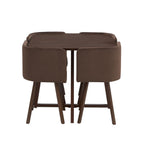 Ava Space Saver 4 Seater Dining Table and Chairs - Cappuccino - DUSK