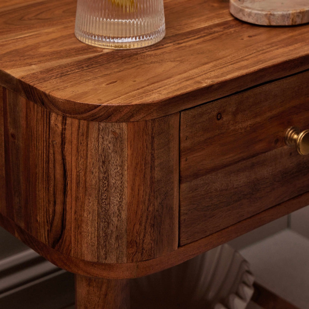 Avery Acacia Wood 1 Drawer Nightstand - Natural - DUSK