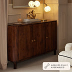 Avery Acacia Wood 3 Door Sideboard - Walnut - DUSK