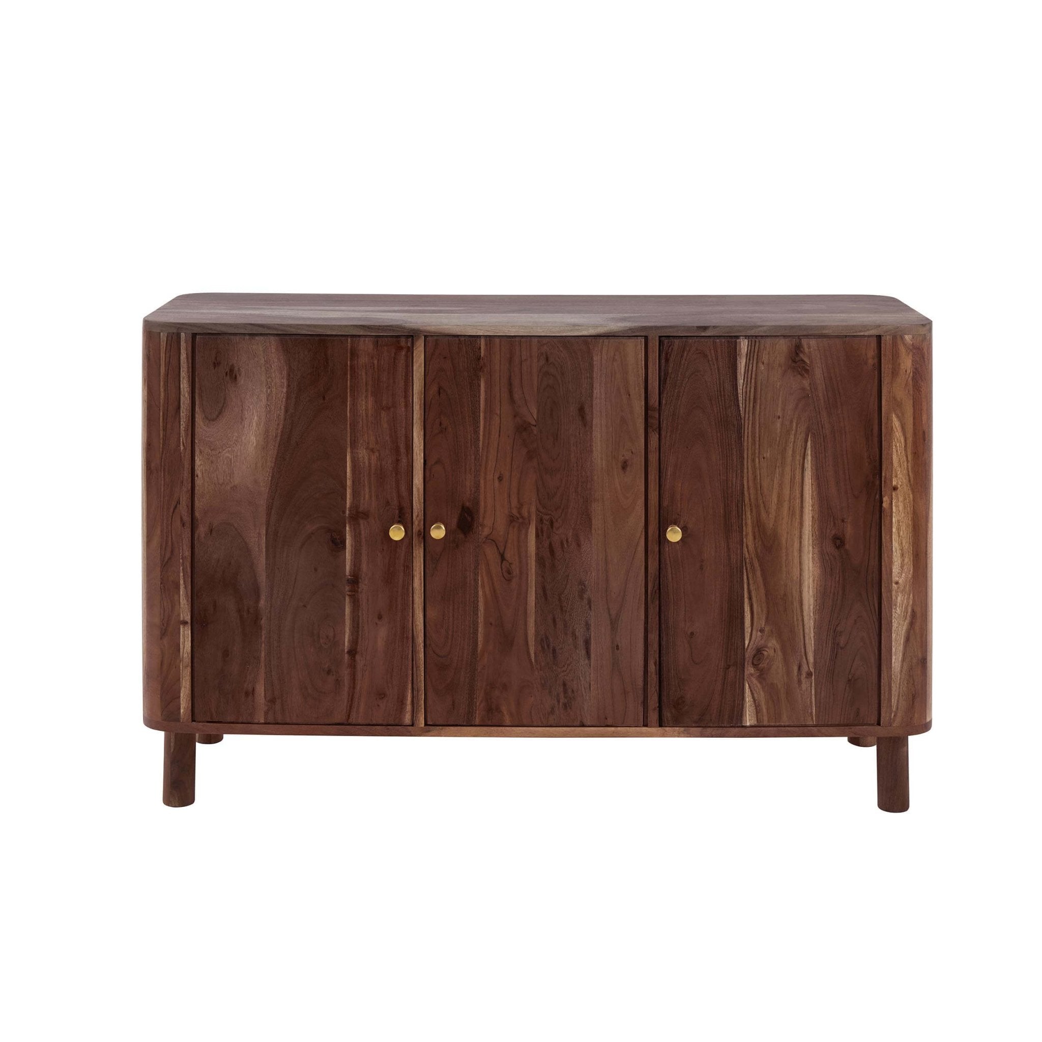 Avery Acacia Wood 3 Door Sideboard - Walnut - DUSK