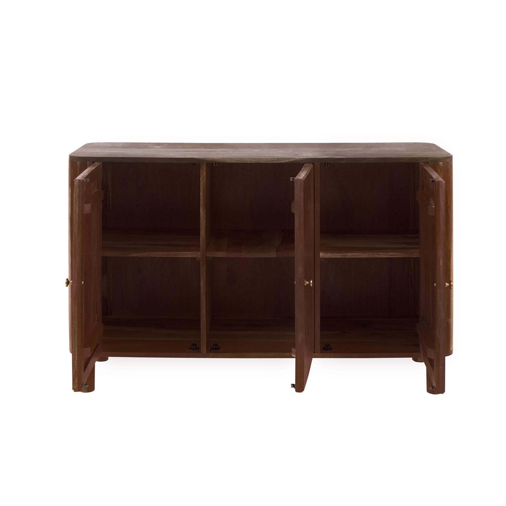 Avery Acacia Wood 3 Door Sideboard - Walnut - DUSK
