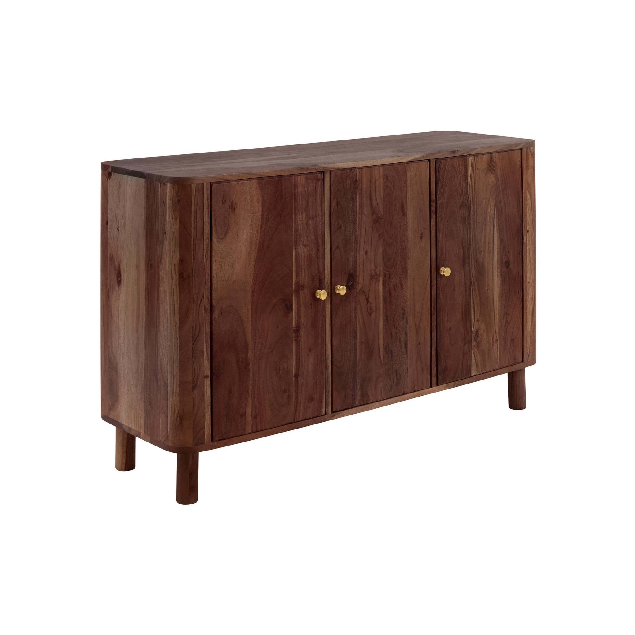 Avery Acacia Wood 3 Door Sideboard - Walnut - DUSK