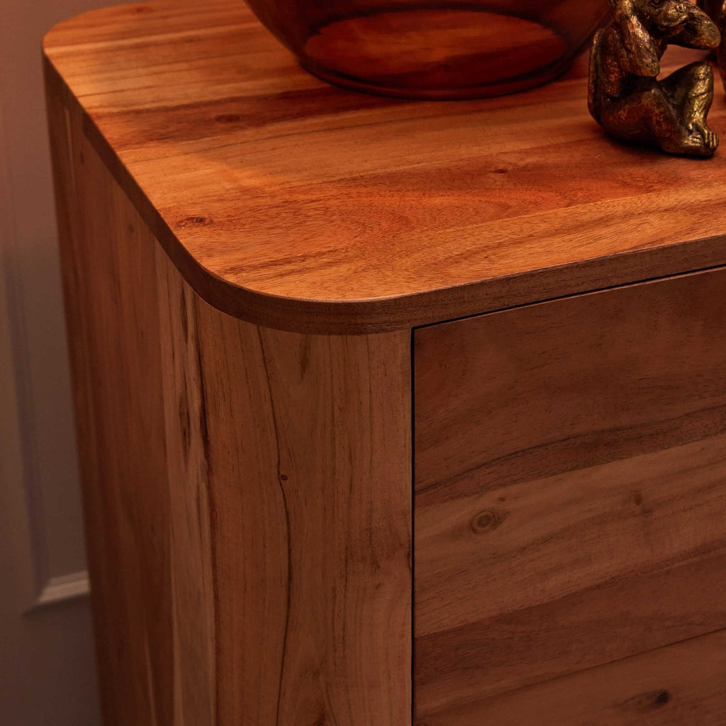 Avery Acacia Wood 6 Drawer Chest - Natural - DUSK
