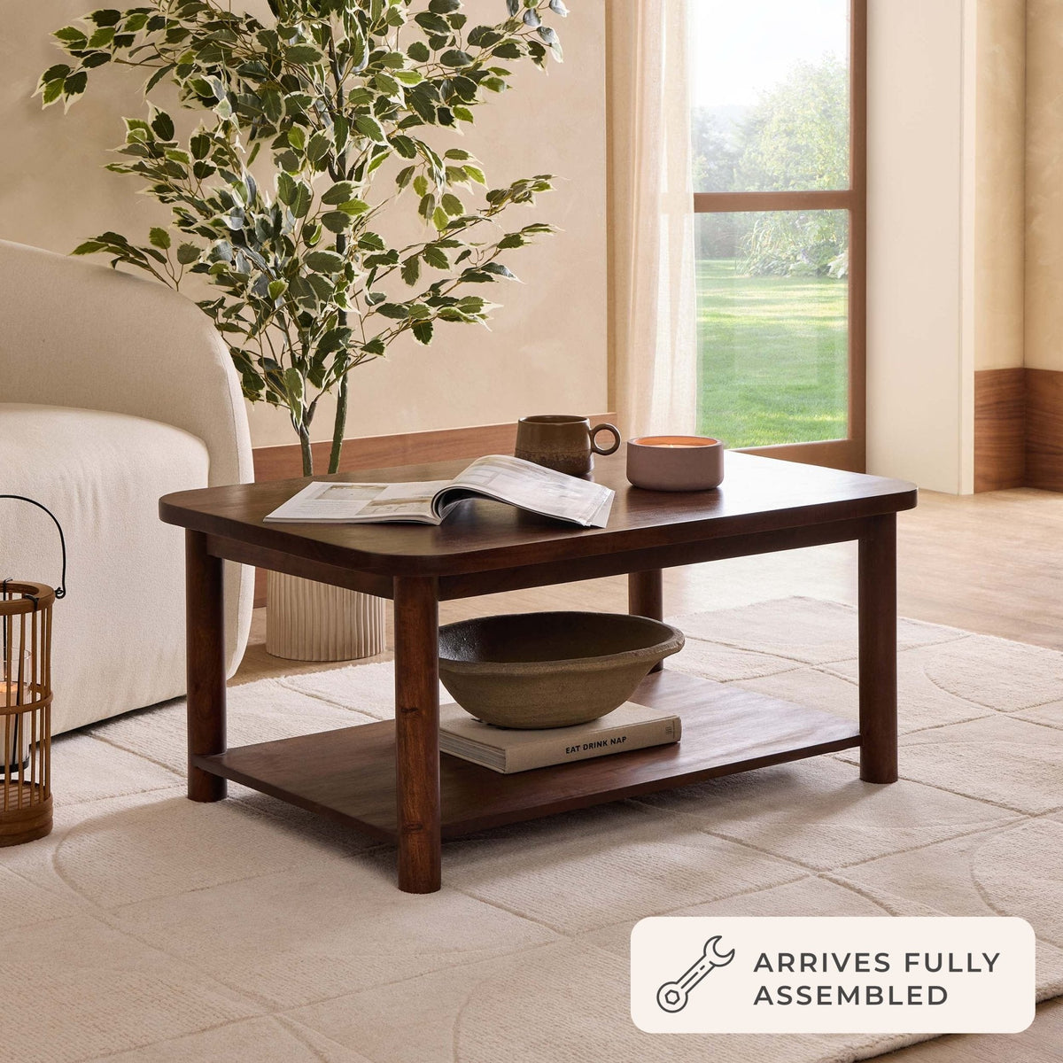 Avery Acacia Wood Coffee Table - Walnut - DUSK
