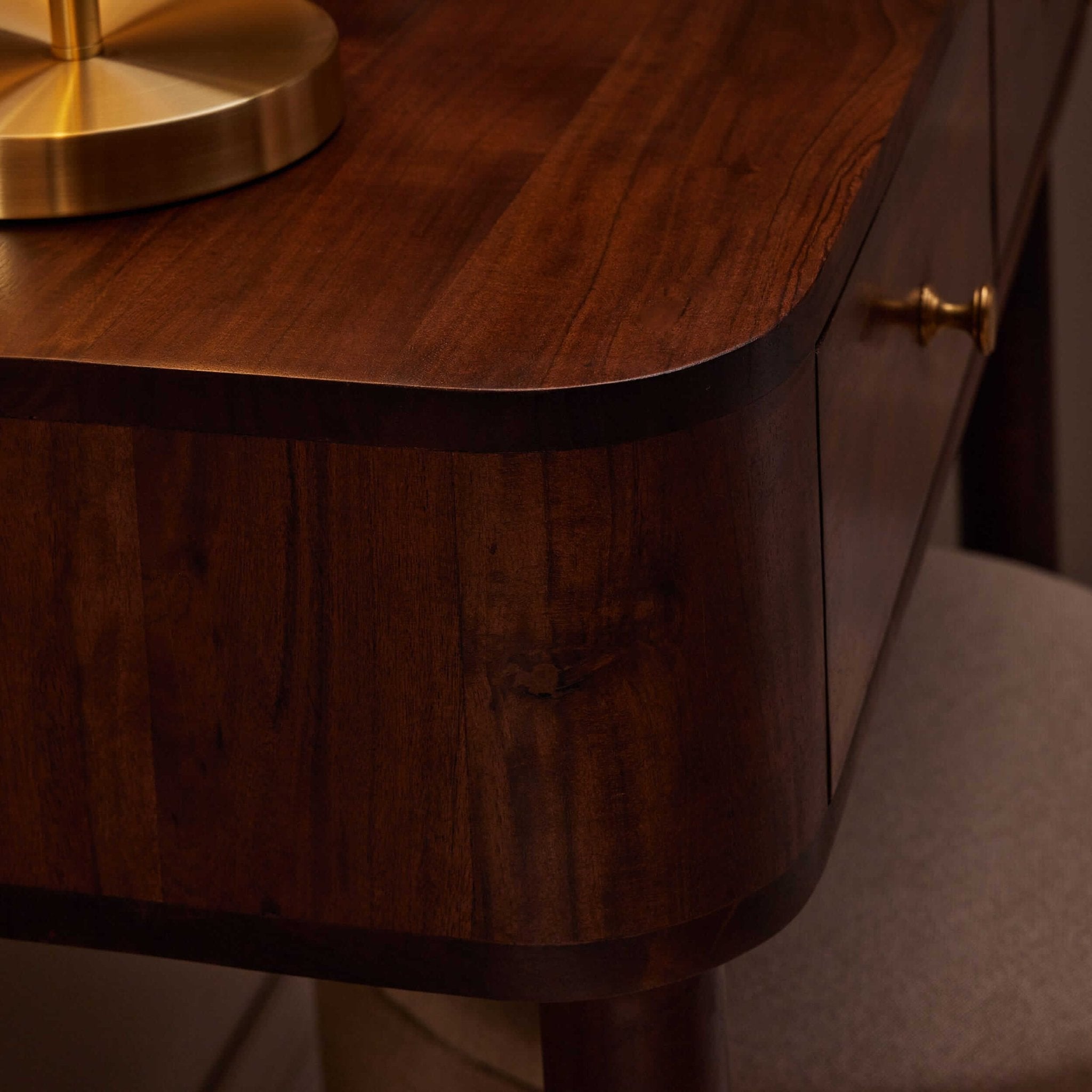 Avery Acacia Wood Dressing Table Console - Walnut - DUSK
