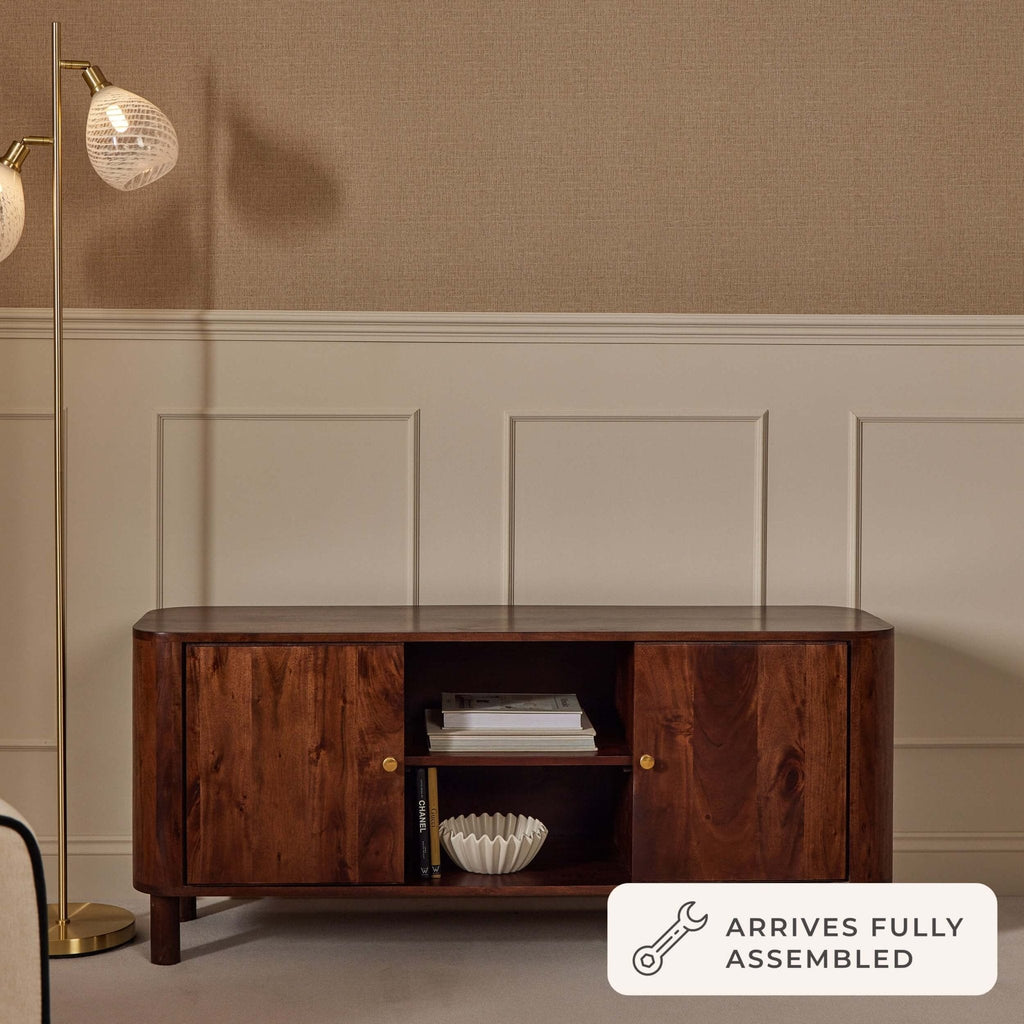 Avery Acacia Wood Tv Unit for TVs up to 50" - Walnut - DUSK
