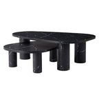 Azra Nesting Coffee Tables - Black Marble Effect - DUSK