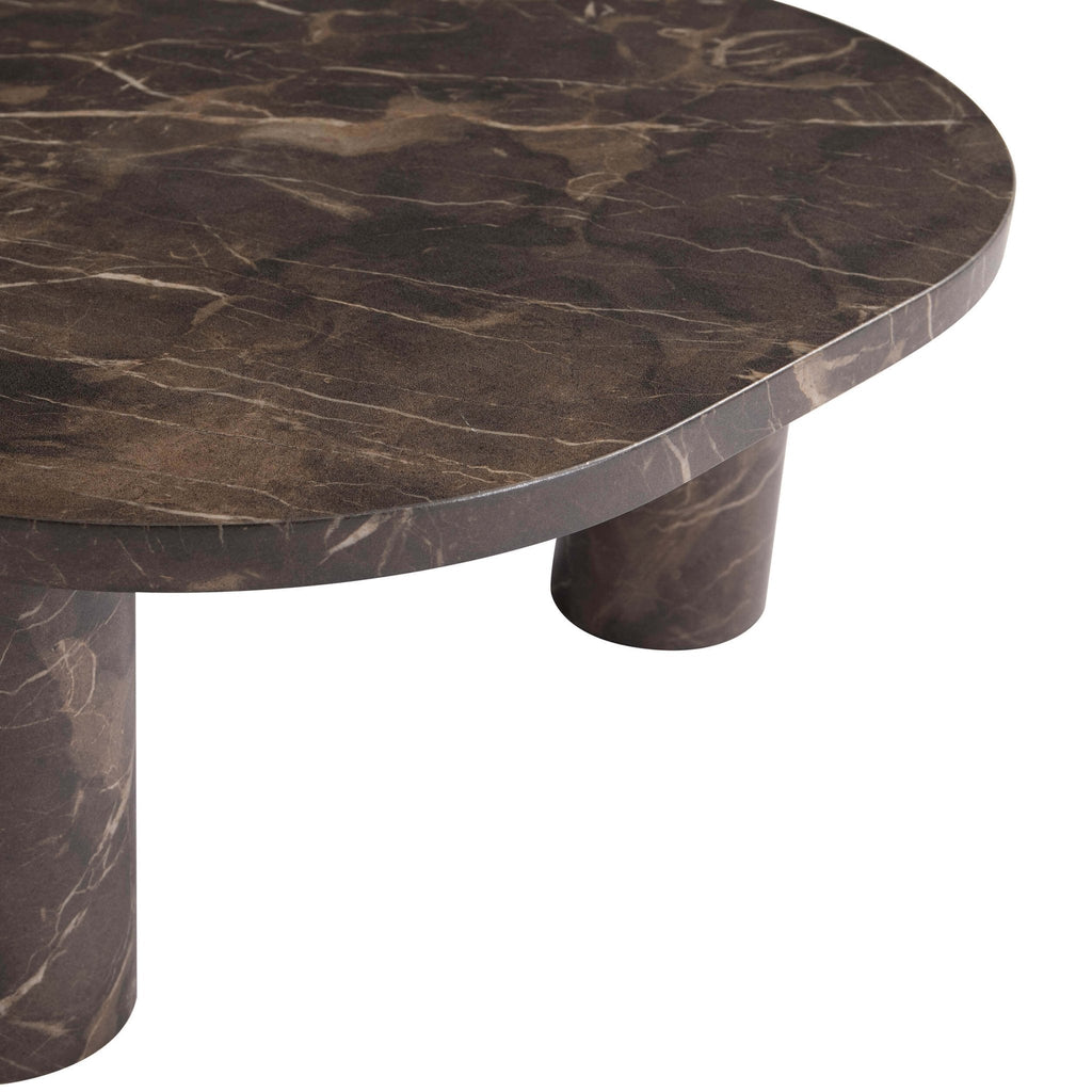 Azra Nesting Coffee Tables - Brown Marble Effect - DUSK