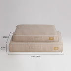 Bailey Pillow Dog Bed - Natural Herringbone - DUSK