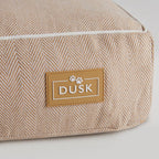 Bailey Pillow Dog Bed - Natural Herringbone - DUSK