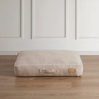 Bailey Pillow Dog Bed - Natural Herringbone - DUSK