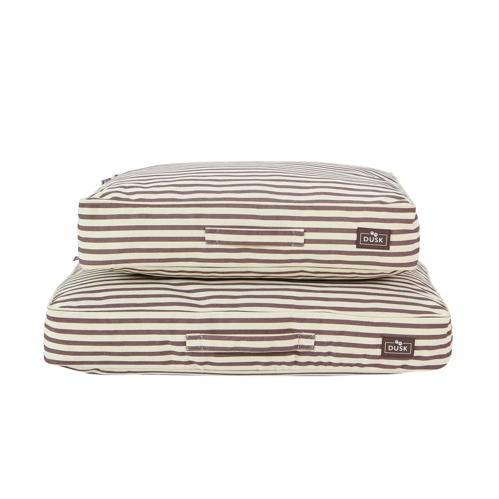 Bailey Striped Pillow Dog Bed - Chocolate - DUSK