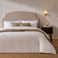 Bamboo Cotton Plain Dye Duvet Cover - White/Blue - DUSK