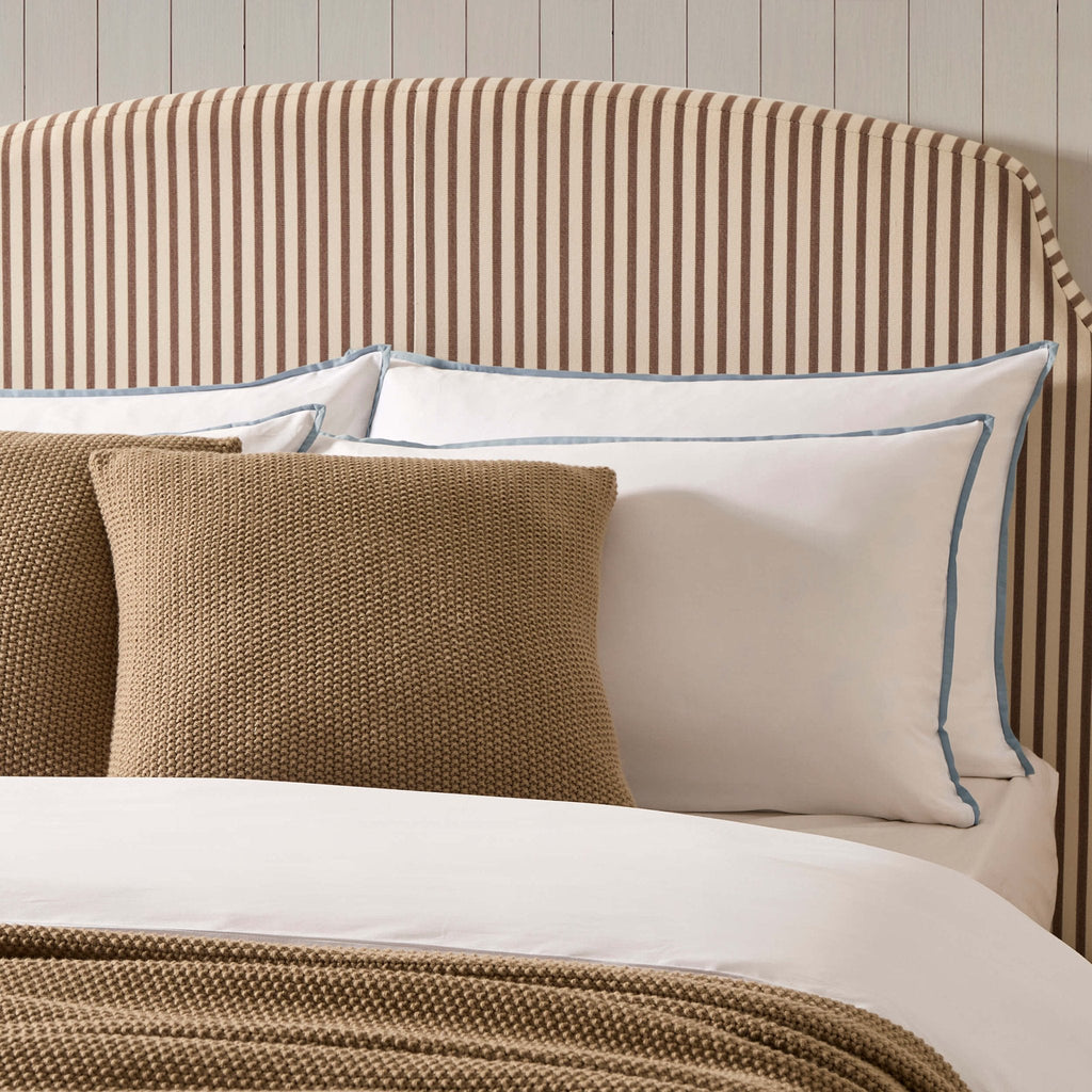 Bamboo Cotton Plain Dye Duvet Cover - White/Blue - DUSK