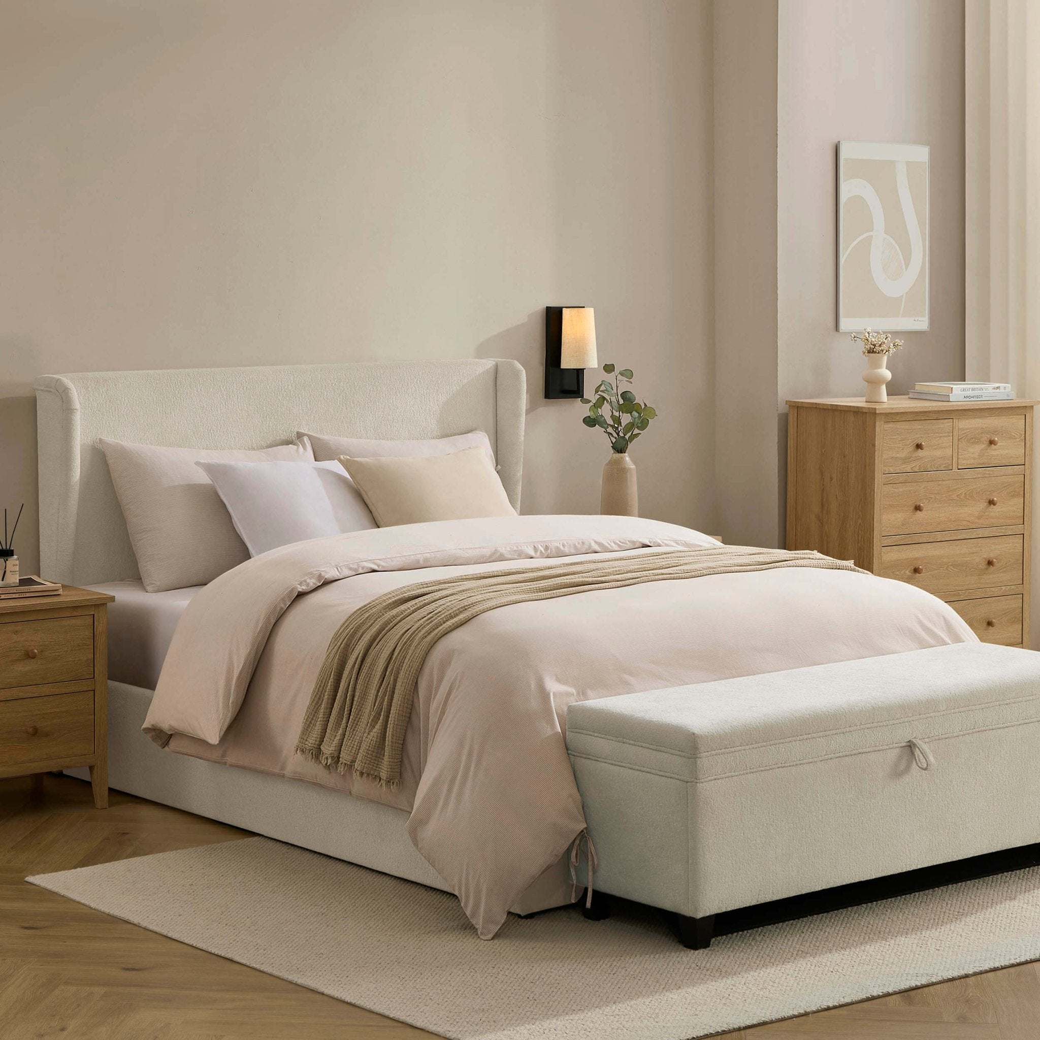 Berkeley Ottoman Storage Bed - Chenille Ecru - DUSK
