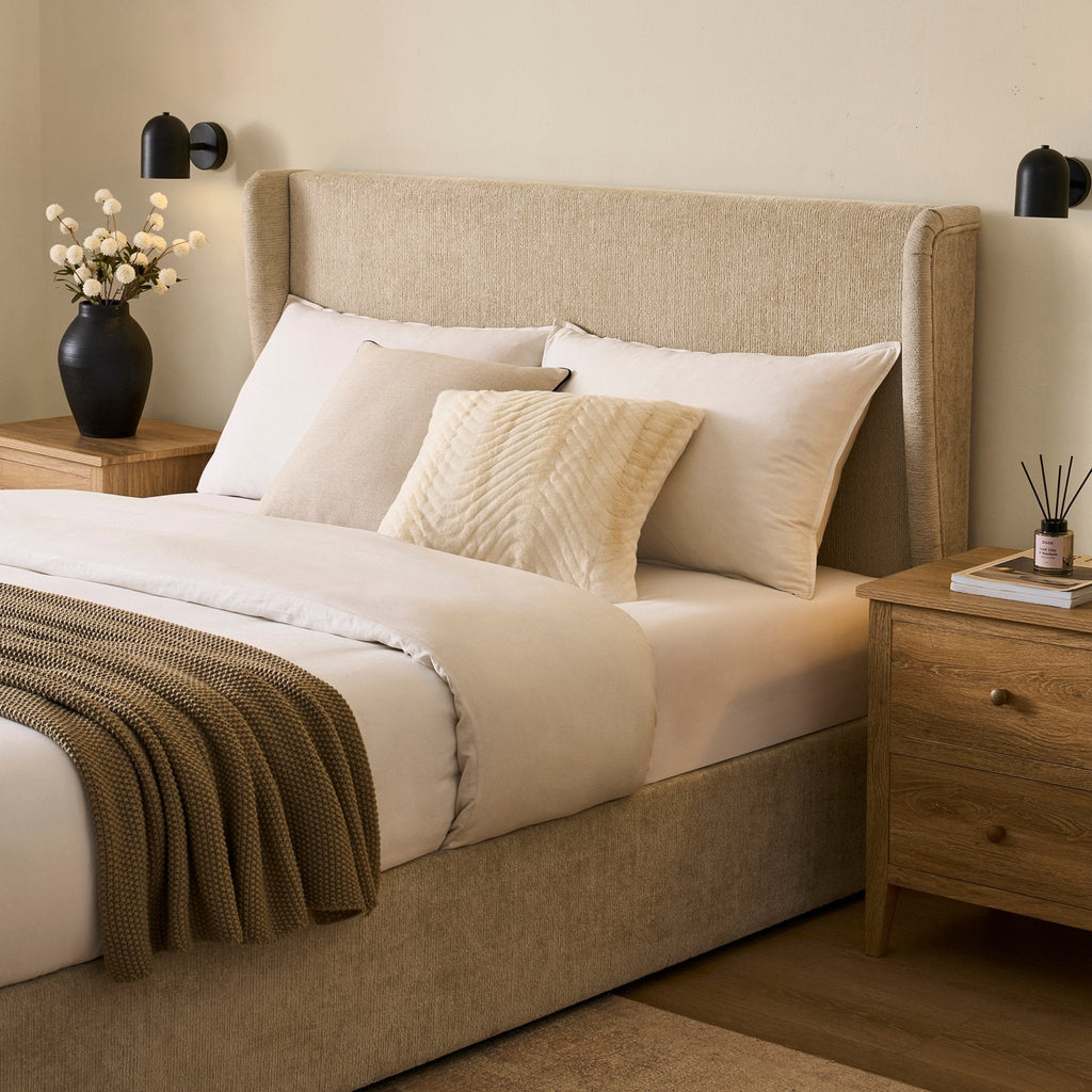 Berkeley Ottoman Storage Bed - Textured Oatmeal - DUSK
