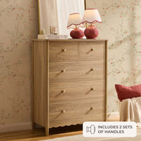 Betty 5 Drawer Chest - Light Wood - DUSK