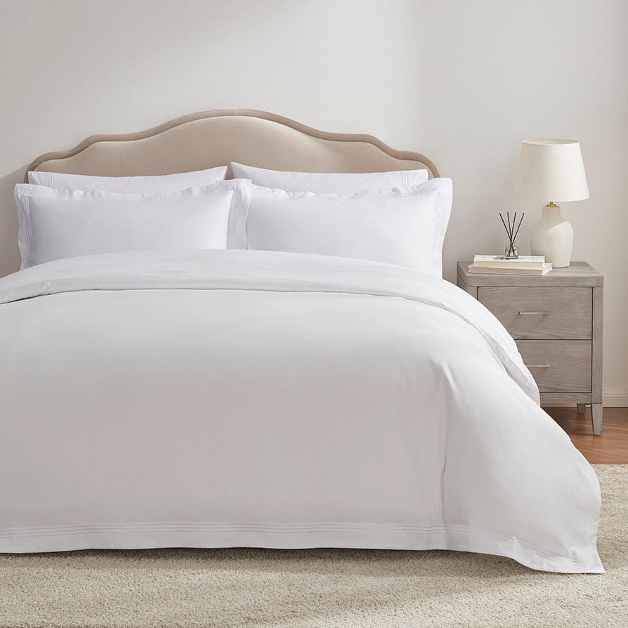 Bloomsbury Double Duvet Cover - 1000 TC - White - DUSK