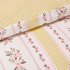 Bobbie 100% Cotton Floral Gingham Duvet Cover & Pillowcase set - Yellow - DUSK