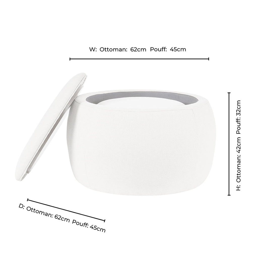 Bodhi Ottoman Storage Pouffe Set - Oatmeal - DUSK