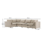 Boston Large Left Hand L - Shape Sofa - Sand - DUSK