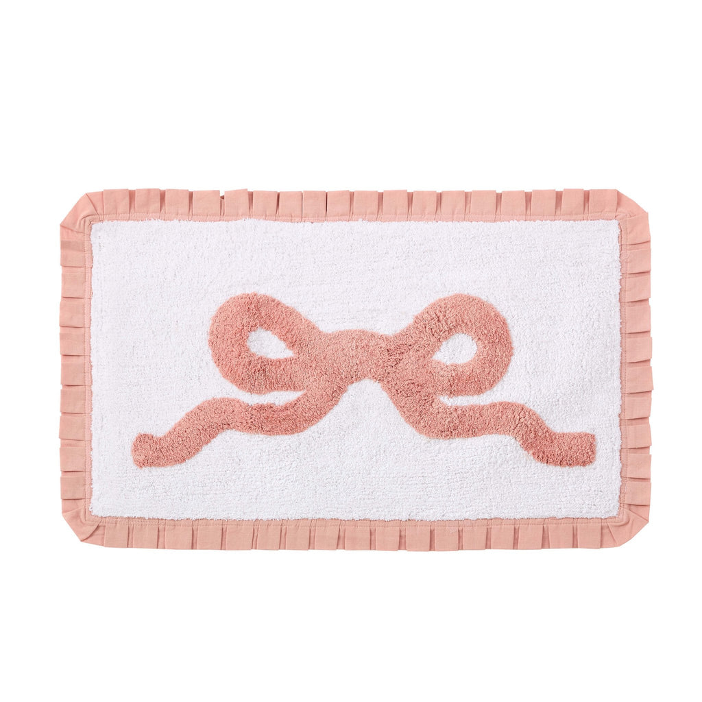 Bow Tufted Bath Mat - Pink/White - DUSK
