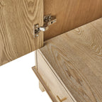 Brianna Concave 2 Door Wardrobe with Drawers - Light Wood - DUSK