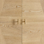 Brianna Concave 2 Door Wardrobe with Drawers - Light Wood - DUSK