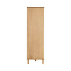 Brianna Concave 2 Door Wardrobe with Drawers - Light Wood - DUSK