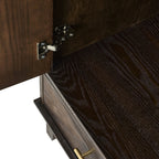 Brianna Concave 2 Door Wardrobe with Drawers - Walnut - DUSK