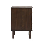 Brianna Concave 2 Drawer Bedside Table - Walnut - DUSK