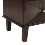Brianna Concave 2 Drawer Bedside Table - Walnut - DUSK