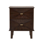 Brianna Concave 2 Drawer Bedside Table - Walnut - DUSK